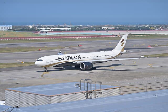 An Airbus A330-900neo in flight, one of the Airbus types whose flight deck carries a classic MCDU